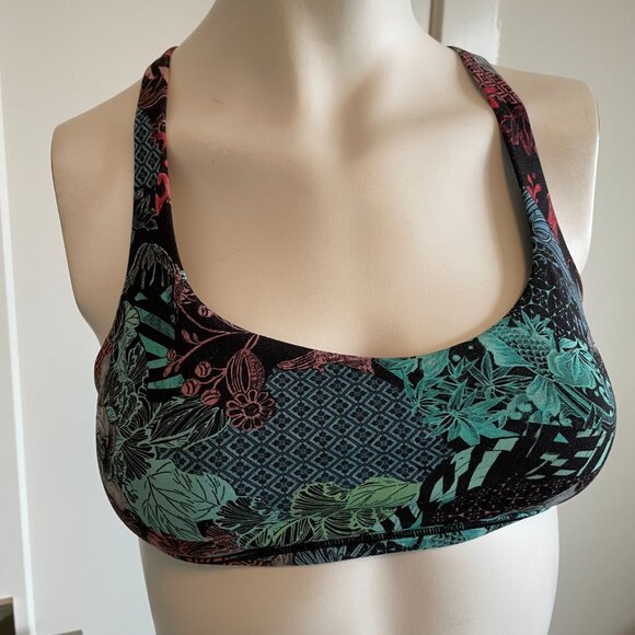 Lululemon Free To Be Bra Lunar New Year Artisan Multi Light Support Grn Blk Sz 6 - Picture 2 of 9